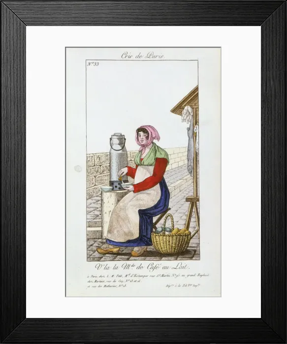 Framed Print : Cafe-au-lait seller, 1826 Framed Print : Cafe-au-lait seller, 1826