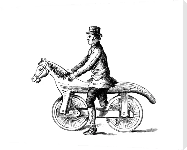 Primitive bicycle, a form of dandy horse, c1818