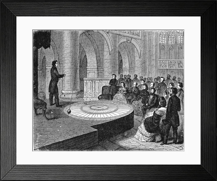 Framed Print : Repeat of Foucaults demonstration of the Earths rotation, May 1851 (c1890) Framed Print : Repeat of Foucaults demonstration of the Earths rotation, May 1851 (c1890)