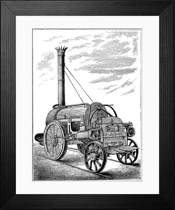 Framed Print : George Stephensons locomotive Rocket, c1875 Framed Print : George Stephensons locomotive Rocket, c1875