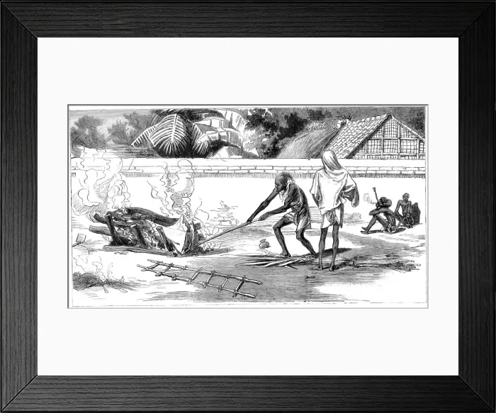Framed Print : Cremation in Calcutta, India, 1882 Framed Print : Cremation in Calcutta, India, 1882