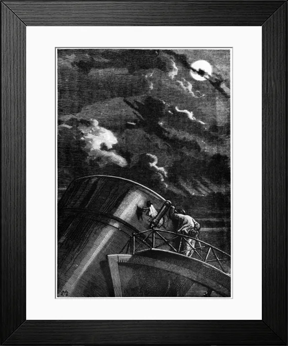 Framed Print : Illustration from De la Terre a la Lune by Jules Verne, 1865 Framed Print : Illustration from De la Terre a la Lune by Jules Verne, 1865
