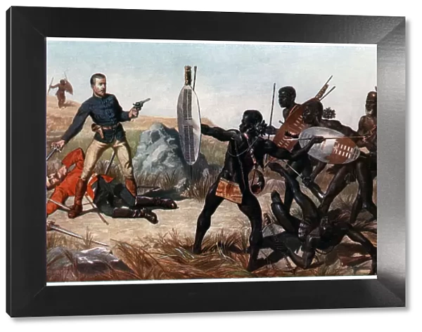 Incident at the Battle of Isandlwana, Anglo-Zulu War, 22 January 1879. Artist: Charles Edwin Fripp