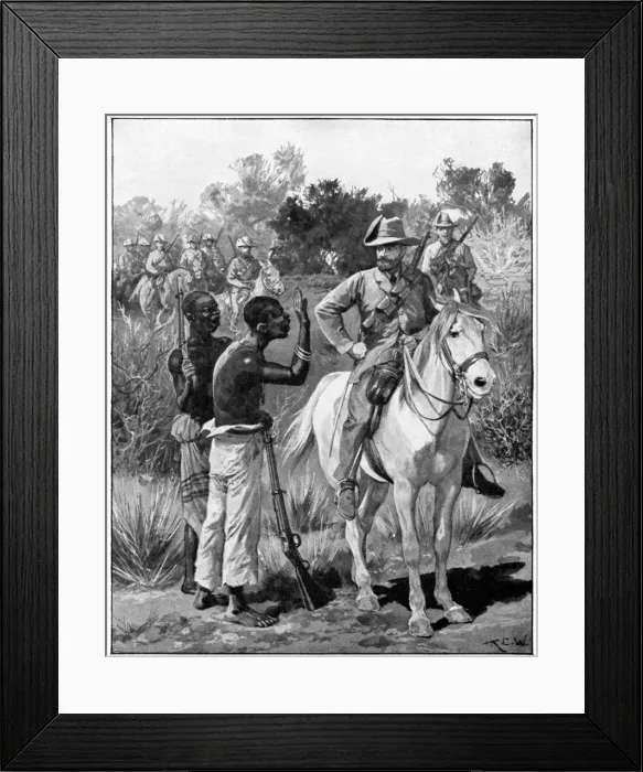 Framed Print : Louis Botha receiving intelligence from a native spy, 2nd Boer War, c1900 Framed Print : Louis Botha receiving intelligence from a native spy, 2nd Boer War, c1900