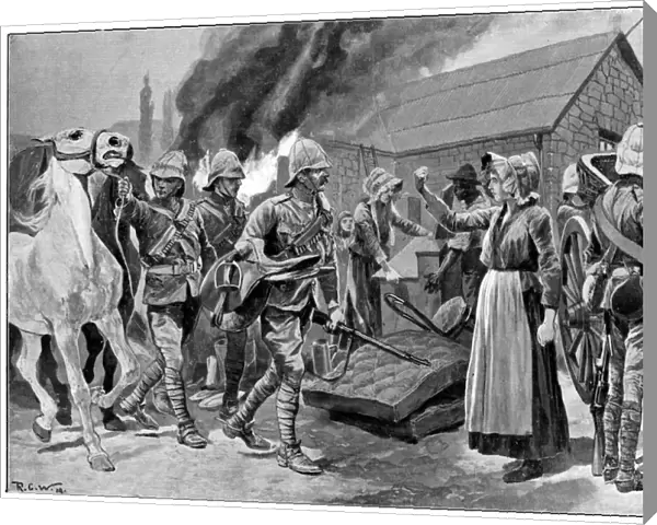 Burning the Farm of a Treacherous Burgher, 2nd Boer War, c1900