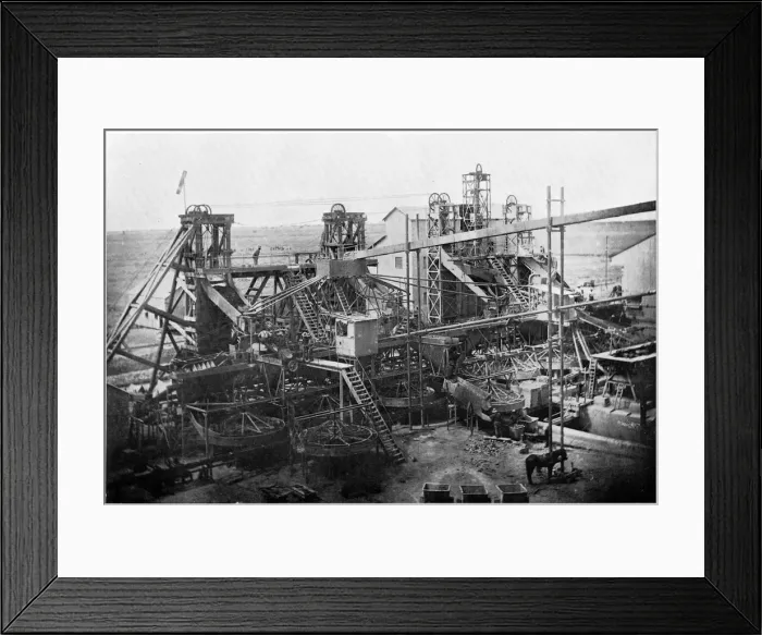 Framed Print : Washing plant at De Beers diamond mines, Kimberley, South Africa, c1900 Framed Print : Washing plant at De Beers diamond mines, Kimberley, South Africa, c1900