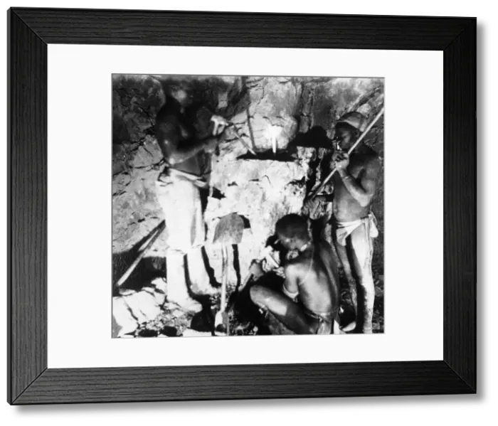 Framed Print : Basuto miners in De Beers diamond mines, Kimberley, South Africa, c1885 Framed Print : Basuto miners in De Beers diamond mines, Kimberley, South Africa, c1885