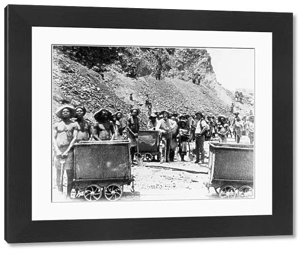 Zulu boys working at De Beers diamond mines, Kimberley, South Africa, c1885