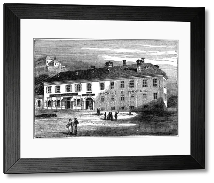 Framed Print : The house in which Mozart lived in Salzburg, Austria, late 18th century (c1890) Framed Print : The house in which Mozart lived in Salzburg, Austria, late 18th century (c1890)