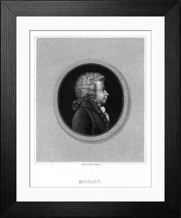 Framed Print : Wolfgang Amadeus Mozart, 18th century Austrian composer, 1837 Framed Print : Wolfgang Amadeus Mozart, 18th century Austrian composer, 1837