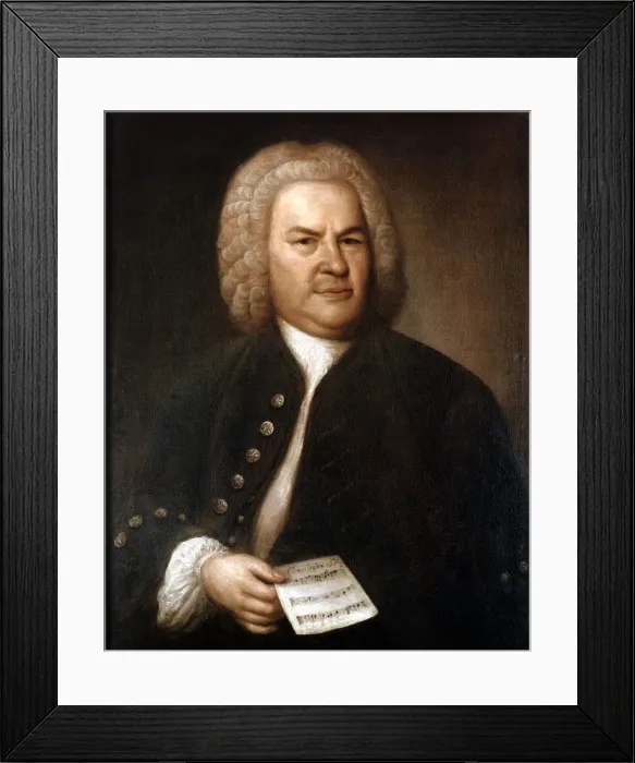 Framed Print : Johann Sebastian Bach (1685-1750), German composer and organist, 1746. Artist: Elias Gottlob Haussmann Framed Print : Johann Sebastian Bach (1685-1750), German composer and organist, 1746. Artist: Elias Gottlob Haussmann