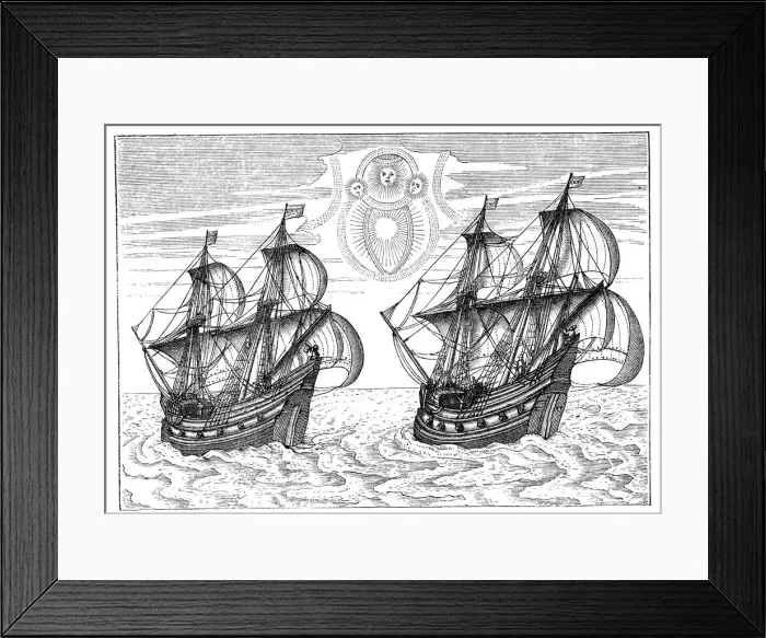 Framed Print : Ships of Willem Barents expedition to the Arctic, 1596 Framed Print : Ships of Willem Barents expedition to the Arctic, 1596