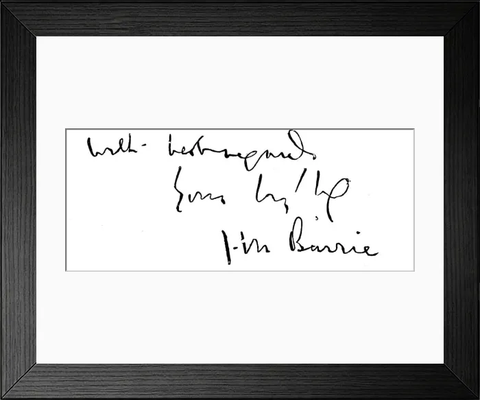 Framed Print : Signature of JM Barrie (1860-1937), Scottish playwright and novelist. Artist: JM Barrie Framed Print : Signature of JM Barrie (1860-1937), Scottish playwright and novelist. Artist: JM Barrie