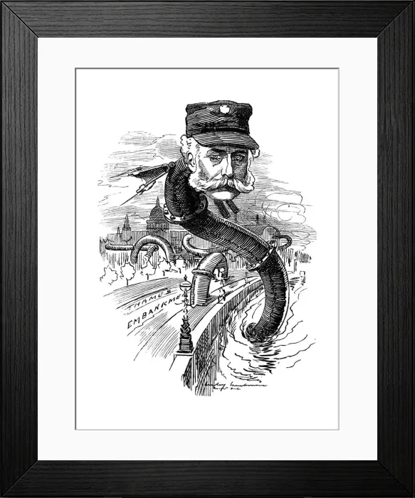 Framed Print : Joseph Bazalgette (1819-1891), English civil engineer, 1883. Artist: Edward Linley Sambourne Framed Print : Joseph Bazalgette (1819-1891), English civil engineer, 1883. Artist: Edward Linley Sambourne