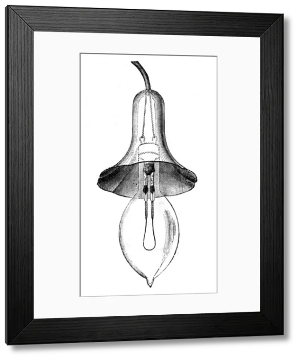 Framed Print : Incandescent filament lamp, glow-lamp, by Lane-Fox, 1883 Framed Print : Incandescent filament lamp, glow-lamp, by Lane-Fox, 1883