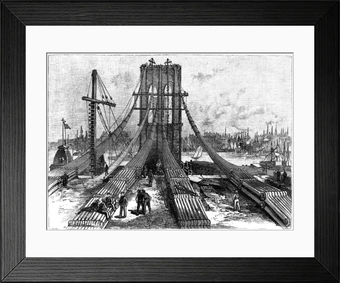 Framed Print : Brooklyn Suspension Bridge, New York, USA: cable anchorage on the Brooklyn shore, 1883 Framed Print : Brooklyn Suspension Bridge, New York, USA: cable anchorage on the Brooklyn shore, 1883