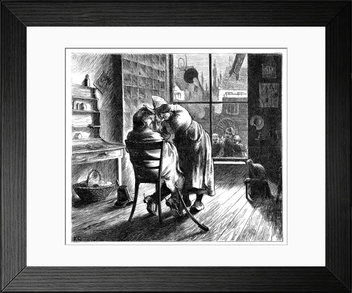 Framed Print : Shaving the enemy at Montmirail, 1870 Framed Print : Shaving the enemy at Montmirail, 1870