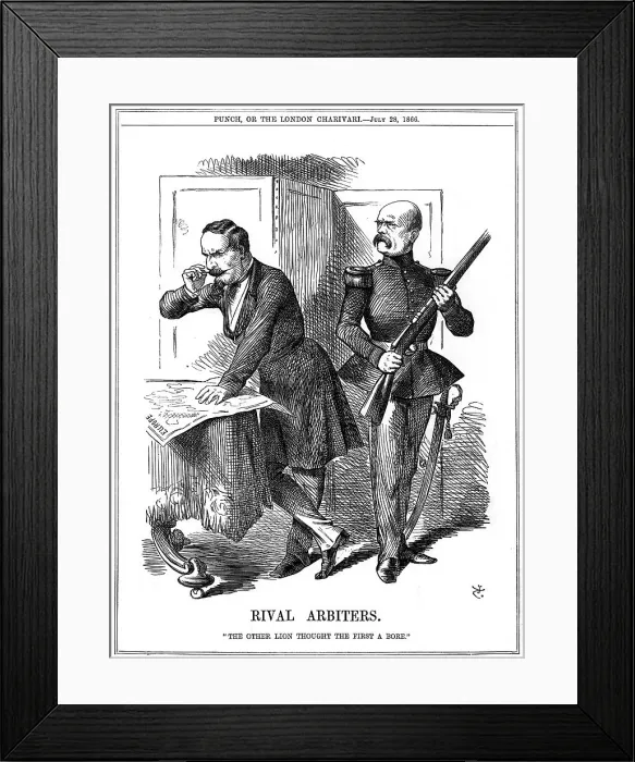 Framed Print : Rival Arbiters, 1866. Artist: John Tenniel Framed Print : Rival Arbiters, 1866. Artist: John Tenniel