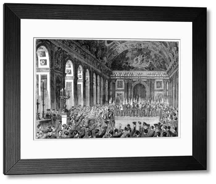 Framed Print : Wilhelm I becoming Emperor of Germany, 18 January 1871 (c1880) Framed Print : Wilhelm I becoming Emperor of Germany, 18 January 1871 (c1880)