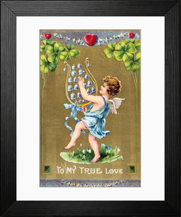 Framed Print : To My True Love, American Valentine card, c1910 Framed Print : To My True Love, American Valentine card, c1910