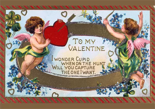 To My Valentine, American Valentine card, c1908
