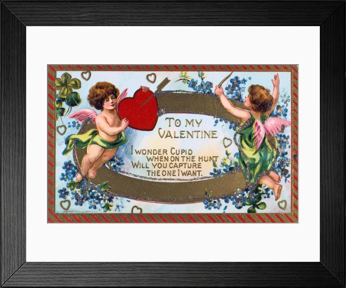 Framed Print : To My Valentine, American Valentine card, c1908 Framed Print : To My Valentine, American Valentine card, c1908