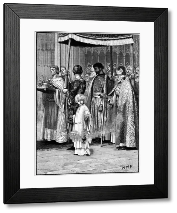 Framed Print : Coronation of Richard I in Westminster Abbey 1189, (c1880) Framed Print : Coronation of Richard I in Westminster Abbey 1189, (c1880)