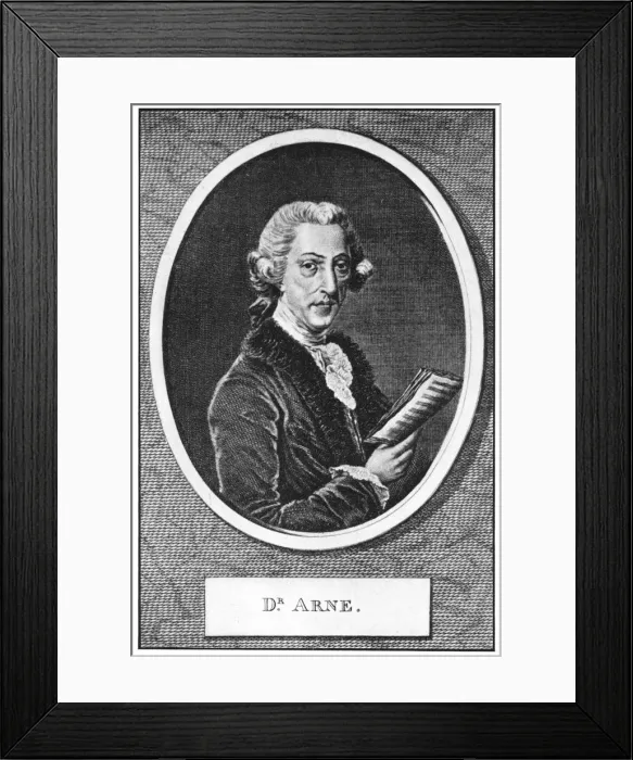 Framed Print : Thomas Augustine Arne (1710-1778), English composer Framed Print : Thomas Augustine Arne (1710-1778), English composer