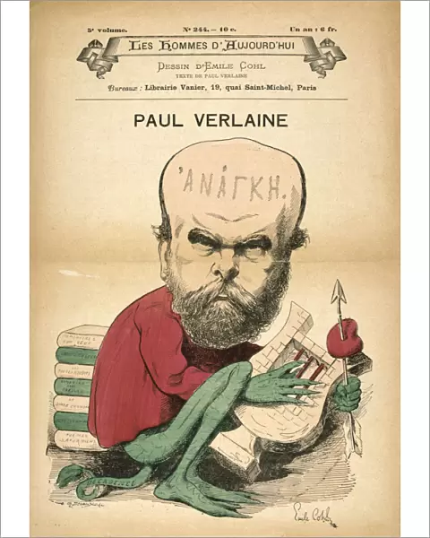 Paul Verlaine as Decadence, c1880s. Artist: Emile Cohl