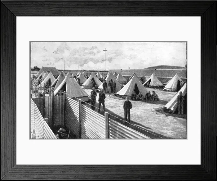 Framed Print : Boer prisoners in a camp at Bloemfontein, 2nd Boer War, 1899-1902 Framed Print : Boer prisoners in a camp at Bloemfontein, 2nd Boer War, 1899-1902