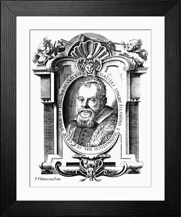 Framed Print : Galileo Galilei, Italian astronomer and mathematician, early 17th century. Artist: Francesco Villamena Framed Print : Galileo Galilei, Italian astronomer and mathematician, early 17th century. Artist: Francesco Villamena