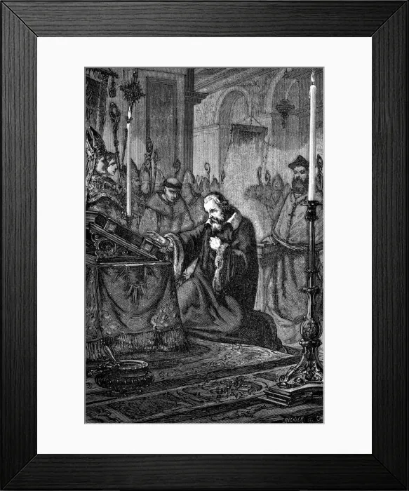 Framed Print : Galileo Galilei, Italian astronomer and mathematician recanting, 1633 (1880) Framed Print : Galileo Galilei, Italian astronomer and mathematician recanting, 1633 (1880)