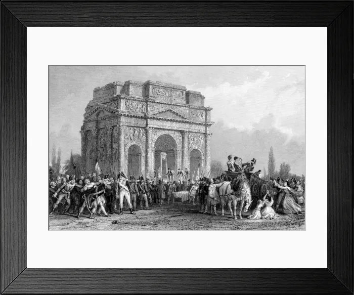 Framed Print : Guillotine set up under the Arch of Marius at Orange, France, French Revolution, 1793-1794 Framed Print : Guillotine set up under the Arch of Marius at Orange, France, French Revolution, 1793-1794