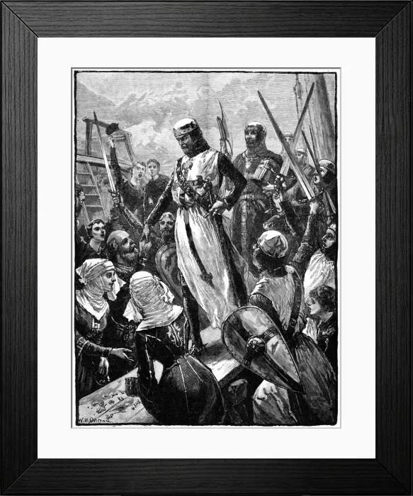 Framed Print : Richard I, Coeur de Lion landing at Sandwich, 14 March 1194, (c1880). Artist: William Heysham Overend Framed Print : Richard I, Coeur de Lion landing at Sandwich, 14 March 1194, (c1880). Artist: William Heysham Overend