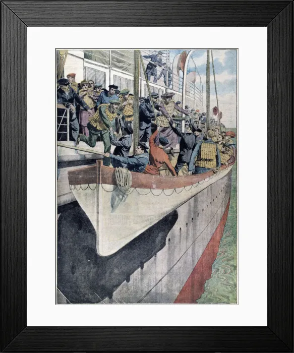Framed Print : The lesson of SS Titanic: Lifeboat drill on a passenger liner, 1912 Framed Print : The lesson of SS Titanic: Lifeboat drill on a passenger liner, 1912
