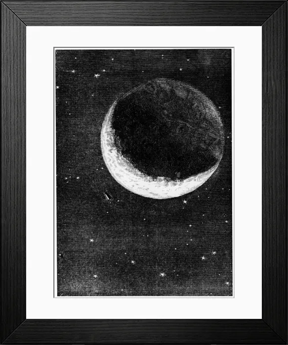 Framed Print : Illustration from De la Terre a la Lune by Jules Verne, 1865 Framed Print : Illustration from De la Terre a la Lune by Jules Verne, 1865