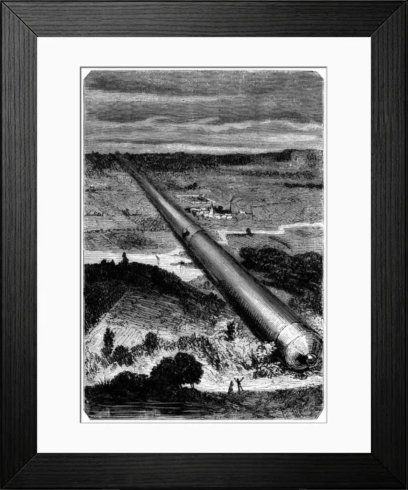 Framed Print : Illustration from De la Terre a la Lune by Jules Verne, 1865 Framed Print : Illustration from De la Terre a la Lune by Jules Verne, 1865