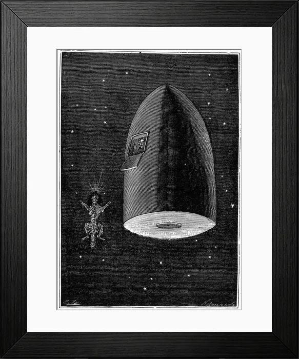 Framed Print : Illustration from De la Terre a la Lune by Jules Verne, 1865 Framed Print : Illustration from De la Terre a la Lune by Jules Verne, 1865