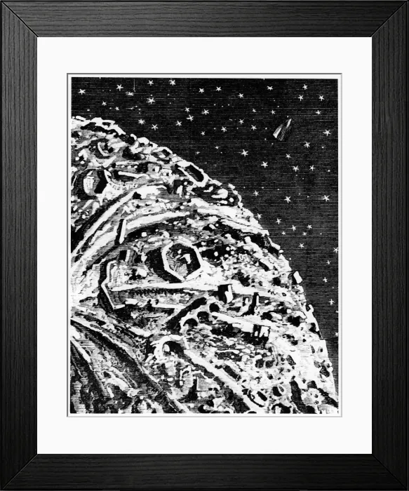 Framed Print : Illustration from De la Terre a la Lune by Jules Verne, 1865 Framed Print : Illustration from De la Terre a la Lune by Jules Verne, 1865