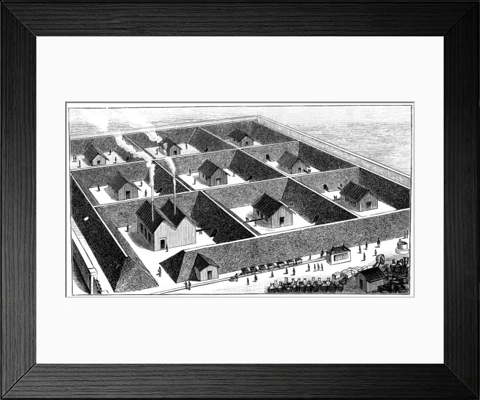 Framed Print : Nitroglycerin processing plant, explosives factory, Val Bormida, near Cengio, Italy, 1888 Framed Print : Nitroglycerin processing plant, explosives factory, Val Bormida, near Cengio, Italy, 1888