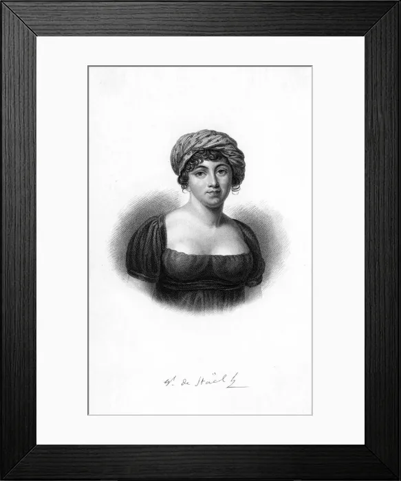 Framed Print : Germaine de Stael, French writer, novelist and political propagandist born in Paris, 1843 Framed Print : Germaine de Stael, French writer, novelist and political propagandist born in Paris, 1843