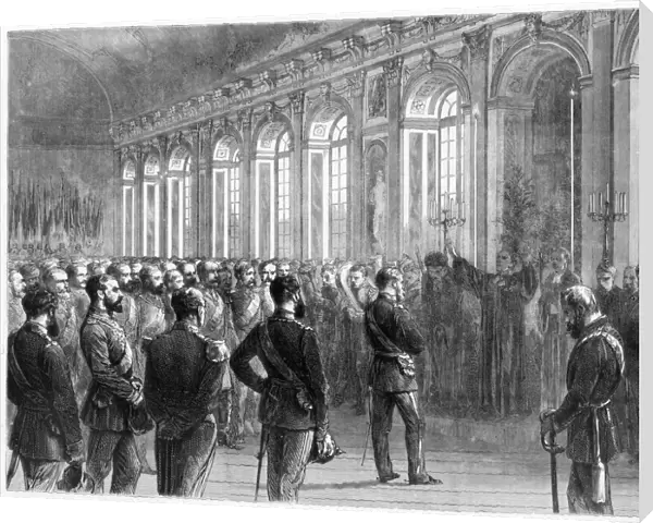 Wilhelm I, King of Prussia, being proclaimed first Emperor of Germany, 1871