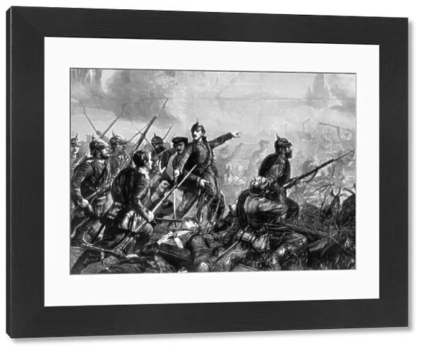 Prussian infantry at the charge, Franco-Prussian War, 1870