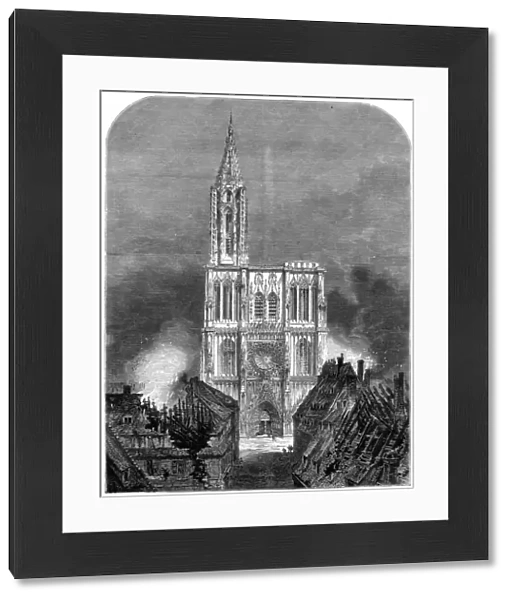 Strasbourg Cathedral during the final bombardment of the city, Franco-Prussian War, 1870