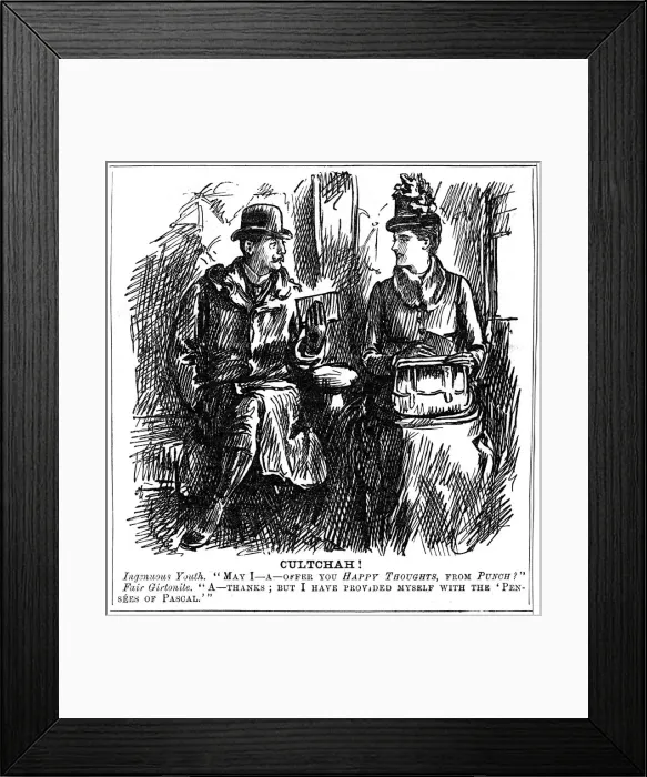 Framed Print : Benefits of university education for women, 1887. Artist: George du Maurier Framed Print : Benefits of university education for women, 1887. Artist: George du Maurier