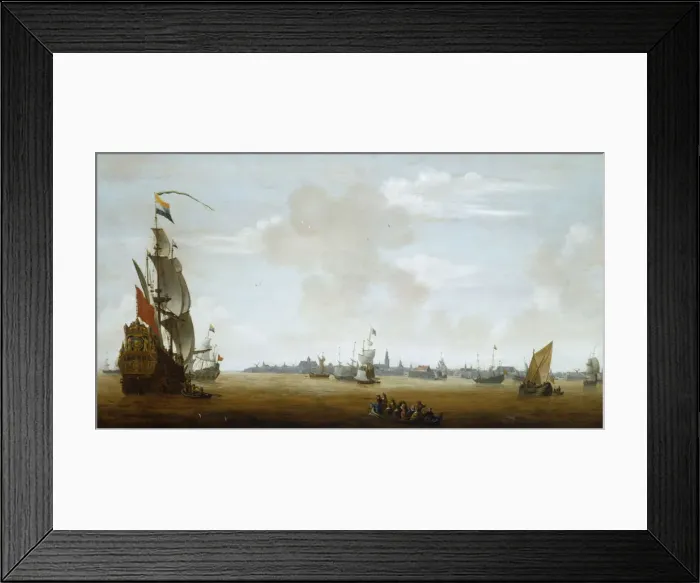 Framed Print : View of Amsterdam from the Sea, 17th century. Artist: Peter van den Velde Framed Print : View of Amsterdam from the Sea, 17th century. Artist: Peter van den Velde