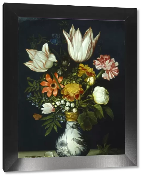 Flowers in a porcelain vase, c1600. Artist: Ambrosius Bosschaert the Elder