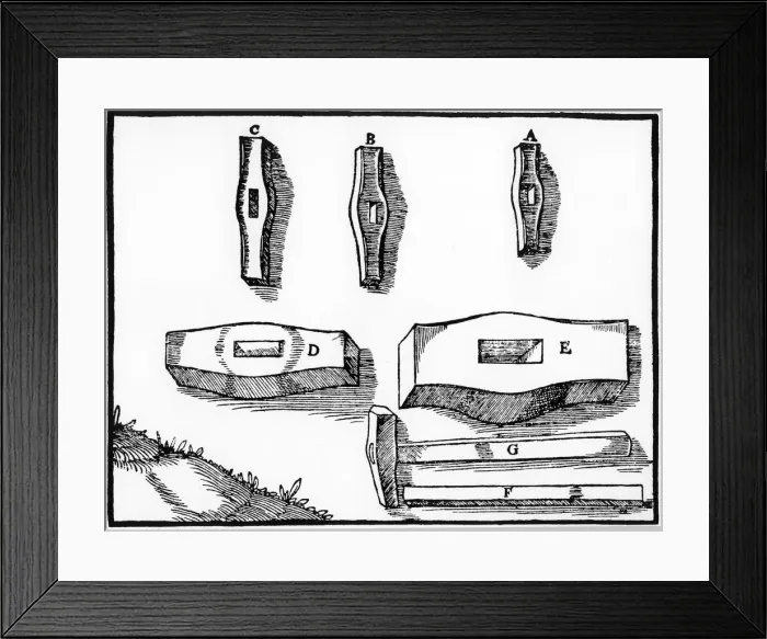 Framed Print : Miners hammers of various sizes, 1556 Framed Print : Miners hammers of various sizes, 1556