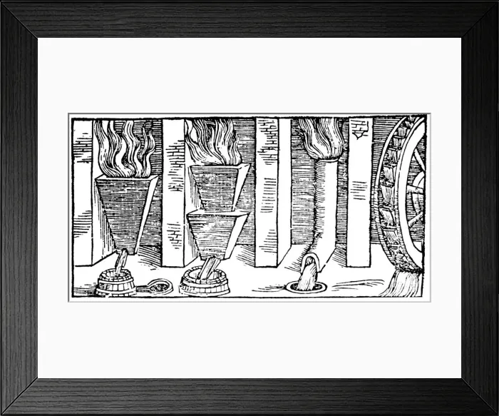Framed Print : Blast furnaces, 1540 Framed Print : Blast furnaces, 1540