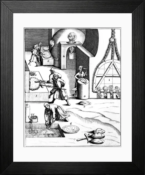 Framed Print : Refining copper using the Hungarian process, 1683 Framed Print : Refining copper using the Hungarian process, 1683